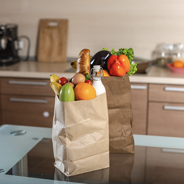 Bolsa de papel con fondo cuadrado